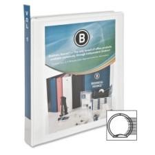 Business Source Standard Presentation Binder - 1'' Binder Capacity - Letter - 8 1/2'' x 11'' Sheet Size - 25 Sheet Capacity - 3 x Ring Fastener(s) - 1 Internal Pocket(s) - White - 1 Each