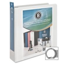 Business Source Standard Presentation Binder - 2'' Binder Capacity - Letter - 8 1/2'' x 11'' Sheet Size - 25 Sheet Capacity - 3 x Ring Fastener(s) - 1 Internal Pocket(s) - White - 1 Each