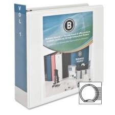Business Source Standard Presentation Binder - 3'' Binder Capacity - Letter - 8 1/2'' x 11'' Sheet Size - 25 Sheet Capacity - 3 x Ring Fastener(s) - 1 Internal Pocket(s) - White - 1 Each