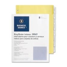 Business Source Ring Binder Index Divider - 8 x Divider(s) - 8 Tab(s)/Set x 1.25'' Tab Width - 8.50'' Divider Width x 11'' Divider Length - Letter - 3 Hole Punched - Clear Buff Paper Divider 