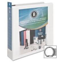 Business Source 2'' White Round Ring View Binder - Each