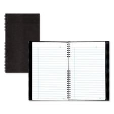 Blueline Executive A6C81 Twin Wire Notebook - 150 Sheets - Printed - Twin Wirebound 8'' (203.2 mm) x 5'' (127 mm) - Black Cover - Recycled - 1Each