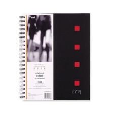 Hilroy 06016 Cambridge City Notebook - 70 Sheets - Printed - Twin Wirebound 6.5'' (165.1 mm) x 9.5'' (241.3 mm) - White Paper - Black Cover - Poly Cover - 1Each