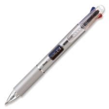 Pentel Rolly 4-Color Ballpoint Pen - 0.7 mm Pen Point Size - Red, Black, Blue, Green Ink - Clear Barrel - 1 Each