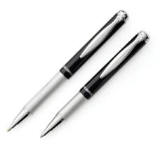 Zebra Pen Telescopic Ballpoint Pen - Medium Pen Point Type - 1 mm Pen Point Size - Refillable - Black Ink - Black Metal, Silver Barrel - 1 Each
