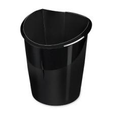 Ellypse Grip Recycled Wastebasket - 15 L Capacity - 15'' Height x 12.5'' Width x 11'' Depth - Graphite
