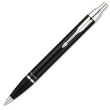 Parker IM 1750427 Ballpoint Pen - Medium Pen Point Type - Refillable - Black Ink - Chrome Stainless Steel, Black Barrel - 1 Each