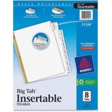 Avery® Big Tab(TM) Insertable Dividers, Clear Tabs, 8-Tab Set (11124) - Each