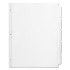 Business Source Side Tab Index Divider - 5 - Tab(s)Write-on - 3 Hole Punched - White - 36 / Box