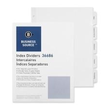 Business Source Punched Laser Index Divider - 5 - Tab(s)Blank - 3 Hole Punched - White Paper Divider - White - 5 / Pack