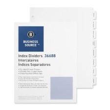 Business Source Punched Laser Index Divider - 8 - Tab(s)Blank - 8.50'' Divider Width x 11'' Divider Length - Letter - 3 Hole Punched - White Paper Divider - White - 5 / Pack