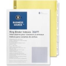 Business Source Insertable Tab Index - 8 Tab(s) - Blank - 8.50'' Divider Width x 11'' Divider Length - Letter - 3 Hole Punched - Clear - 8 / Set