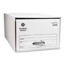 Business Source File Storage Drawer - External Dimensions: 15.5'' Width x 23.3'' Depth x 10.3''Height - Media Size Supported: Legal - Light Duty - Stackable - White - For File - Recycled - 6 