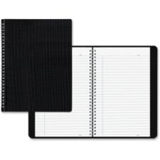 Blueline Duraflex Notebook - 160 Sheets - Printed - Twin Wirebound - Letter 11'' (279.4 mm) x 8.5'' (215.9 mm) - Black Cover Textured - Poly Cover - Recycled - 1Each
