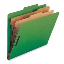 Nature Saver Classification Folder - Legal - 8 1/2'' x 14'' Sheet Size - 2'' (50.8 mm) Fastener Capacity for Folder - 2 Divider(s) - 25 pt. Folder Thickness - Green - Recycled - 10 / Box