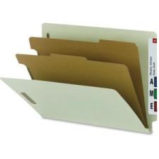 Smead 26802 Gray/Green 100% Recycled End Tab Classification Folders - Letter - 8 1/2'' x 11'' Sheet Size - 2'' Expansion - 4 Fastener(s) - 2 Divider(s) - Pressboard - Gray, Green - Recycled -
