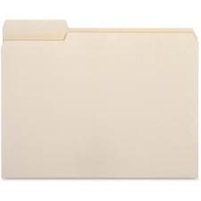 Business Source Top Tab File Folder - Letter - 8 1/2'' x 11'' Sheet Size - 3/4'' Expansion - 1/3 Tab Cut - Left Tab Location - 11 pt. Folder Thickness - Manila - Recycled - 100 / Box