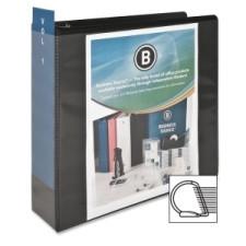 Business Source Basic D-Ring View Binder - 3'' Binder Capacity - Letter - 8 1/2'' Sheet Size - D-Ring Fastener - Polypropylene - Black - 1 Each