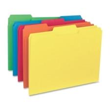 Business Source Interior File Folder - Letter - 8 1/2'' x 11'' Sheet Size - 1/3 Tab Cut - Assorted Position Tab Location - 11 pt. Folder Thickness - Assorted - Recycled - 100 / Box
