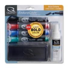 Quartet Endura-Glide Dry-Erase Marker Kit - Chisel Marker Point Style - Red, Blue, Green, Black Ink - 1 / Set