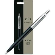 Parker Jotter Ballpoint Pen - Medium Pen Point Type - Chisel Pen Point Style - Refillable - Black Ink - Assorted Stainless Steel, Plastic Barrel - 1 Each