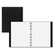 Blueline Miraclebind AF9150 Notebook - 150 Sheets - Printed - Twin Wirebound 9.3'' (235 mm) x 7.3'' (184.2 mm) - Black Cover Ribbed - Recycled - 1Each