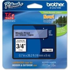 Brother TZ Lettering Label Tape - 3/4'' Width x 26 1/5 ft Length - Clear - 1 Each