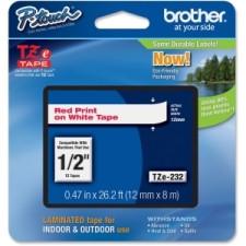 Brother TZ Label Tape Cartridge - 1/2'' Width x 26 1/5 ft Length - Rectangle - White - 1 Each