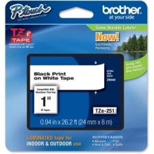 Brother TZe251 Label Tape - 15/16'' Width x 26 1/4 ft Length - Rectangle - Thermal Transfer - White - 1 Each