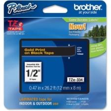 Brother TZ Label Tape Cartridge - 1/2'' Width - Black - 1 Each