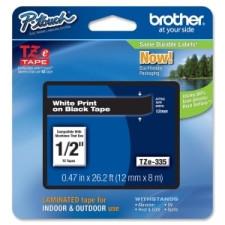 Brother P-touch TZe Label Tape - 15/32'' Width x 26 1/5 ft Length - Rectangle - Black - 1 Each