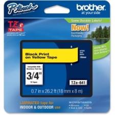 Brother P-touch TZE641 Label Tape - 45/64'' Width x 26 1/5 ft Length - Rectangle - Yellow - 1 Each