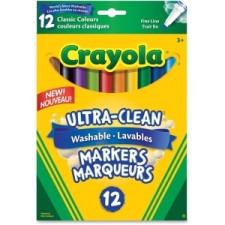 Crayola Washable Fine Line Markers - Fine Marker Point Type - 12 / Pack