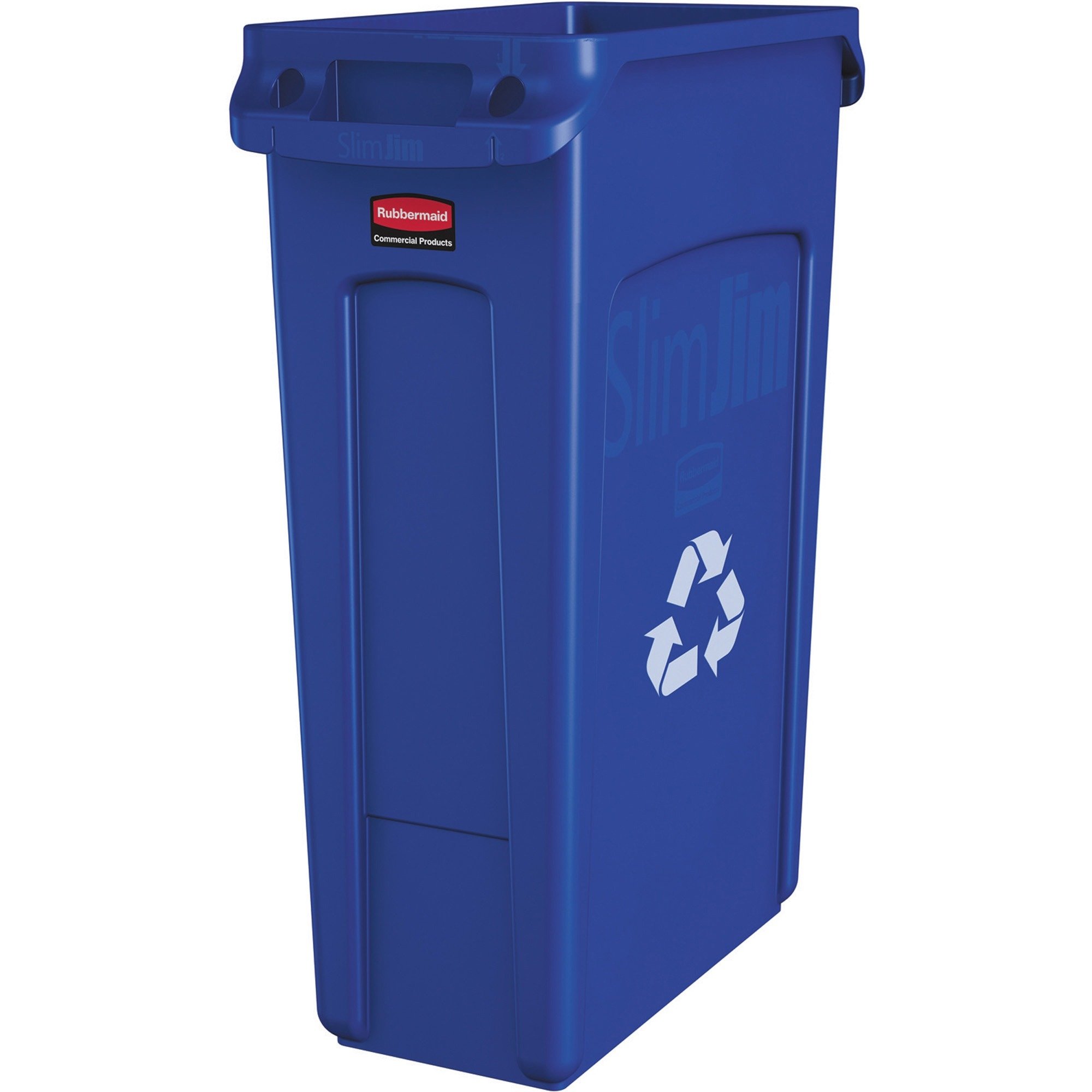 Rubbermaid Slim Jim Venting Recycling Container Bin - Blue