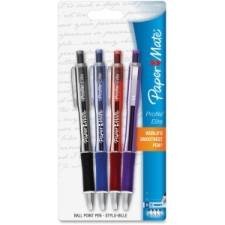 Paper Mate Profile Elite Ballpoint Pen - Extra Bold Pen Point Type - Refillable - Black, Blue, Red, Green Ink - Assorted Barrel - 4 / Pack