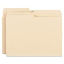Business Source Top Tab File Folder - Letter - 8 1/2'' x 11'' Sheet Size - 3/4'' Expansion - 1/2 Tab Cut - Assorted Position Tab Location - 11 pt. Folder Thickness - Manila - Recycled - 100 /