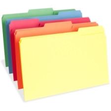 Business Source Top Tab File Folder - Legal - 8 1/2'' x 14'' Sheet Size - 3/4'' Expansion - 1/3 Tab Cut - Assorted Position Tab Location - 11 pt. Folder Thickness - Assorted - Recycled - 100 