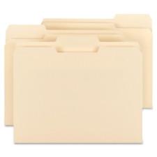 Business Source Top Tab File Folder - Letter - 8 1/2'' x 11'' Sheet Size - 3/4'' Expansion - 1/3 Tab Cut - Assorted Position Tab Location - 9.5 pt. Folder Thickness - Manila - Recycled - 150 