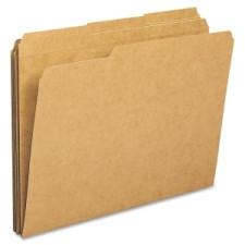 Sparco Top Tab File Folder - Letter - 8 1/2'' x 11'' Sheet Size - 1/3 Tab Cut - Assorted Position Tab Location - 11 pt. Folder Thickness - Kraft - Kraft - Recycled - 100 / Box
