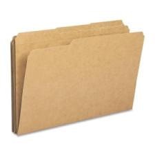 Sparco Top Tab File Folder - Legal - 8 1/2'' x 14'' Sheet Size - 1/3 Tab Cut - Assorted Position Tab Location - 11 pt. Folder Thickness - Kraft - Kraft - Recycled - 100 / Box