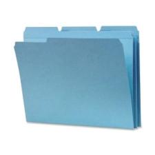 Sparco Top Tab File Folder - Letter - 8 1/2'' x 11'' Sheet Size - 1/3 Tab Cut - Assorted Position Tab Location - 11 pt. Folder Thickness - Blue - Recycled - 100 / Box