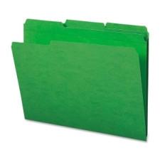 Sparco Top Tab File Folder - Letter - 8 1/2'' x 11'' Sheet Size - 1/3 Tab Cut - Assorted Position Tab Location - 11 pt. Folder Thickness - Green - Recycled - 100 / Box