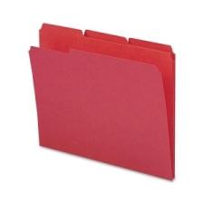 Sparco Top Tab File Folder - Letter - 8 1/2'' x 11'' Sheet Size - 1/3 Tab Cut - Assorted Position Tab Location - 11 pt. Folder Thickness - Red - Recycled - 100 / Box