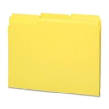 Sparco Top Tab File Folder - Letter - 8 1/2'' x 11'' Sheet Size - 1/3 Tab Cut - Assorted Position Tab Location - 11 pt. Folder Thickness - Yellow - Recycled - 100 / Box