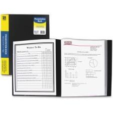 C-Line 12-Pocket Bound Sheet Protector Presentation Book, Black, 1/EA - Letter - 8 1/2'' x 11'' Sheet Size - 24 Sheet Capacity - 13 Inside Front, Internal Pocket(s) - Poly - Black - 1 Each