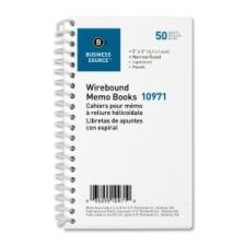 Business Source Ruled Memo Book - 50 Sheet(s) - Wire Bound - 3'' x 5'' Sheet Size - 1 Dozen