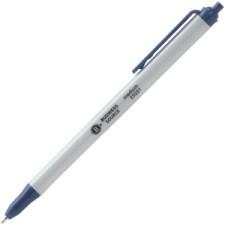 Business Source Ballpoint Pen - Medium Pen Point Type - Point Pen Point Style - Blue Ink - Gray Barrel - 1 Dozen