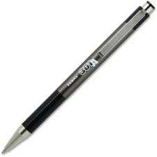 Zebra Pen 301A Ballpoint Pen - Fine Pen Point Type - 0.7 mm Pen Point Size - Refillable - Black Ink - Gray Stainless Steel Barrel - 1 Each
