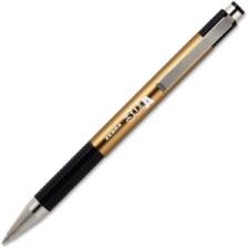 Zebra Pen 301A Ballpoint Pen - Fine Pen Point Type - 0.7 mm Pen Point Size - Refillable - Black Ink - Gold Stainless Steel Barrel - 1 Each