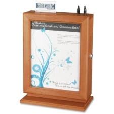 Safco Customizable Suggestion Box - External Dimensions: 10.5'' Width x 5.8'' Depth x 14.5''Height - Media Size Supported: Letter - Key Lock Closure - Wood - Cherry - For Suggestion Card - 1 